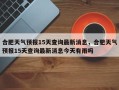 合肥天气预报15天查询最新消息，合肥天气预报15天查询最新消息今天有雨吗