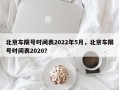 北京车限号时间表2022年5月，北京车限号时间表2020？