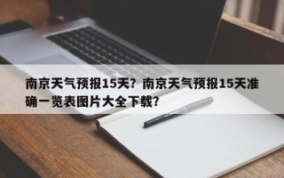 南京天气预报15天？南京天气预报15天准确一览表图片大全下载？