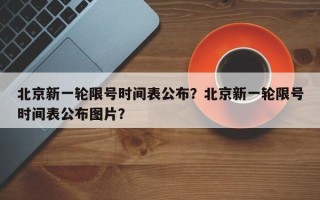 北京新一轮限号时间表公布？北京新一轮限号时间表公布图片？